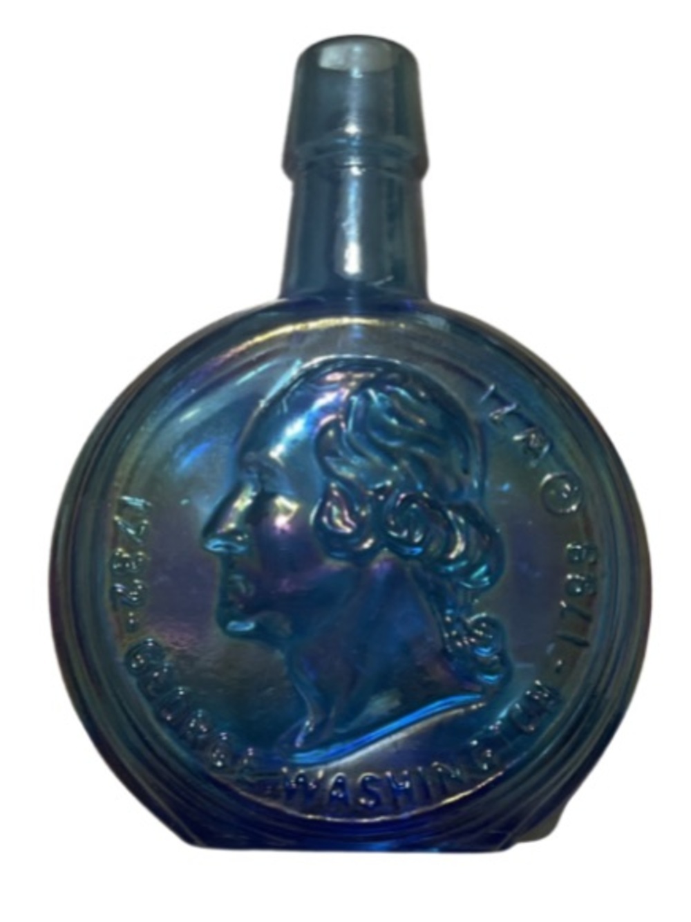 Vintage Wheaton Glass George
Washington Presidential Decanter
Blue Carnival